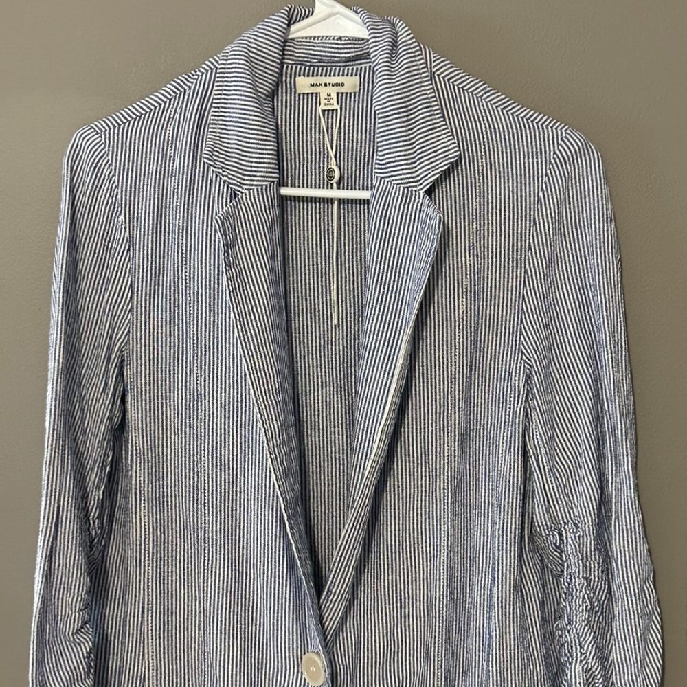 Blue & White Blazer - Seersucker - Nautical
